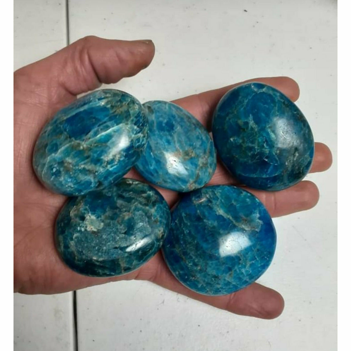 BLUE APATITE PALM STONE